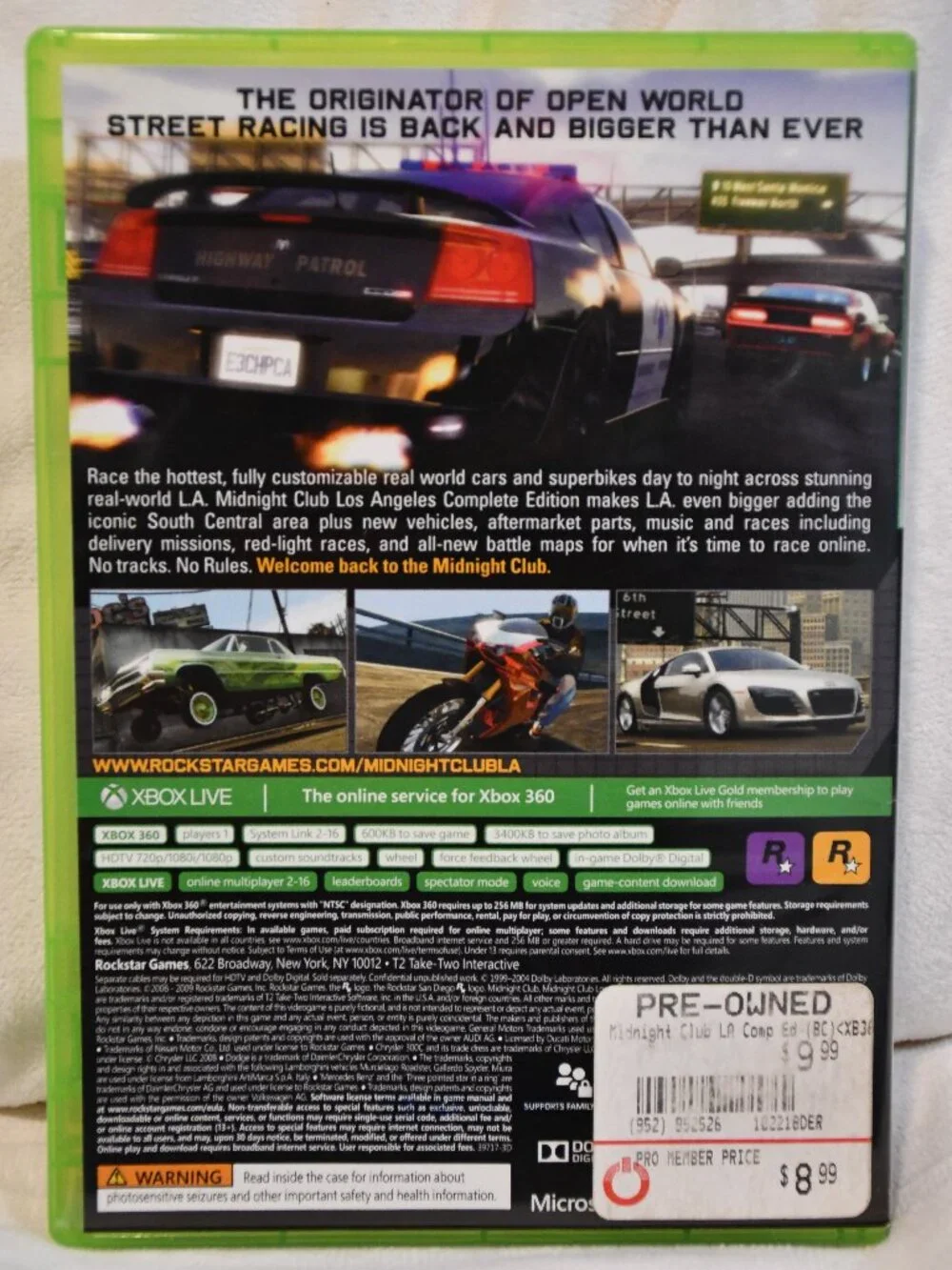 Pre-owned XBOX 360 Midnight Club Los Angeles Complete Edition Game